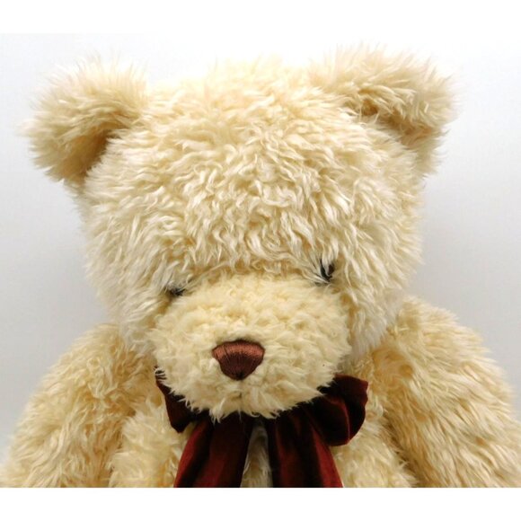 Vintage Caltoy Large 24" Cream Teddy Bear Plush Brown Bow - Picture 2 of 6